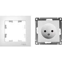 Розетка Systeme Electric AtlasDesign ATN000141 + ATN000101 (белый/белый)