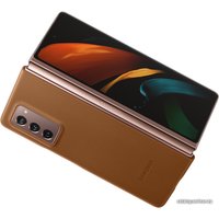 Чехол для телефона Samsung Leather Cover для Samsung Galaxy Z Fold2 (коричневый)