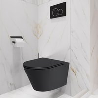 Унитаз подвесной Lauter Longer 2110822B + 21901002 (кнопка прямоугольная, черный/черный)