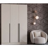 Шкаф распашной Феникс ФР№2 3-х створчатый (кашемир/капучино софт, ручки черные)