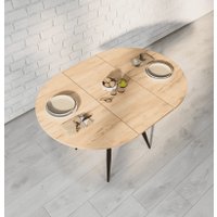 Кухонный стол ВВР Элип (дуб крафт золотой/черный конус, ЛДСП) в Бресте