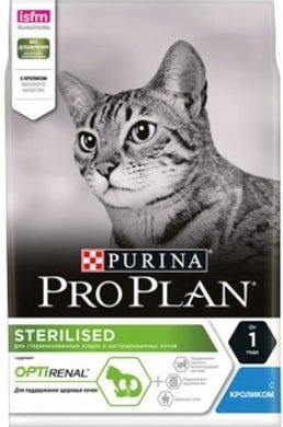 

Сухой корм для кошек Pro Plan Sterilised Adult Optirenal с кроликом 1.5 кг