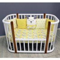 Кроватка-трансформер Incanto Nuvola Lux 5 в 1 (белый/бук)