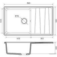 Кухонная мойка GranFest GF-LV-860L (кашемир)