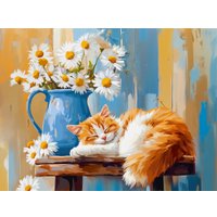Алмазная мозаика  Феникс+ Натюрморт с кошкой 71420