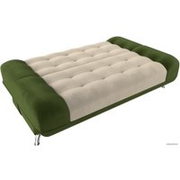 Диван Лига диванов Анна 110681 (микровельвет, бежевый/зеленый)