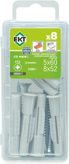 

Дюбель универсальный ЕКТ 8х52 B008011 (8 шт)