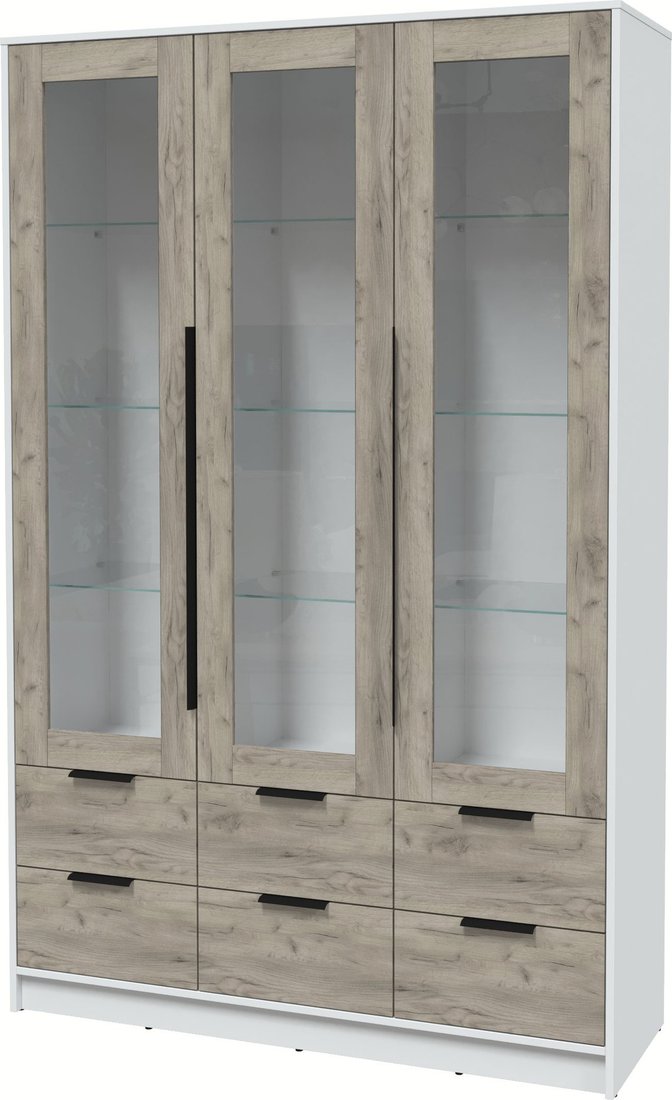 

Шкаф-витрина Интерлиния Концепт КТ-ШВ3 (дуб серый/белый платинум)