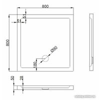 Душевой поддон Koba-SPA 80x80