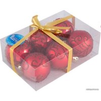 Елочная игрушка Волшебная страна Завитки 007485 (6 шт, красный)