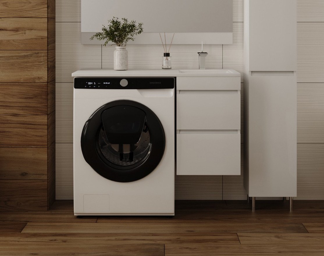Symbolite Тумба с умывальником Даллас 100 Люкс Plus + Estetus Даллас 100x48 (подвесная, правый, эмаль белый)