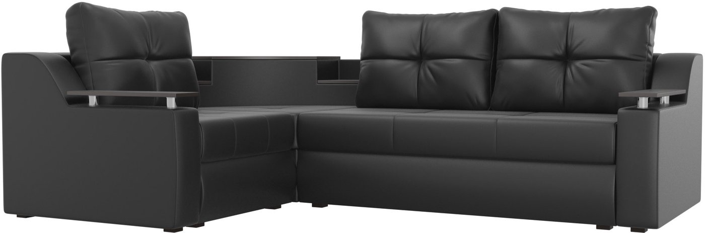 

Угловой диван Лига диванов Тесей 269 левый 107648 (экокожа, черный)