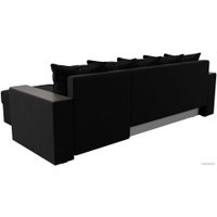 Угловой диван Лига диванов Дубай лайт правый 114170 (микровельвет черный)