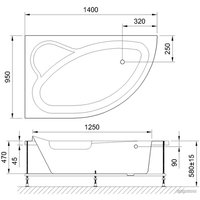 Ванна Royal Bath Alpine 140x95x58L RB819103 (с каркасом)