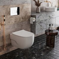 Унитаз подвесной Roxen Porto One Rimless 6 в 1 StounFix Dual Fresh 516917 (кнопка: хром)