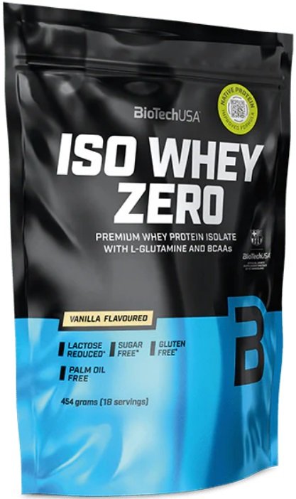 Протеин сывороточный (изолят) BioTech USA Iso Whey Zero (ваниль, 454г)