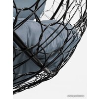 Подвесной диван M-Group Лежебока 11180409 (с черным ротангом/серая подушка)