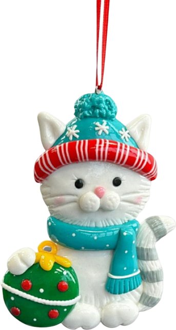 

Елочная игрушка Kurt S. Adler Christmas 2025 Кот в новогоднем колпаке ZCI25185