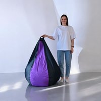 Кресло-мешок Mio Tesoro Груша Kombo XXL GF-130x85-CHL (черный/лаванда)