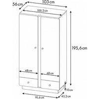 Шкаф распашной Polini Kids Ameli 4010 с ящиками 0002763.174 (белый/дуб крафт золотой)