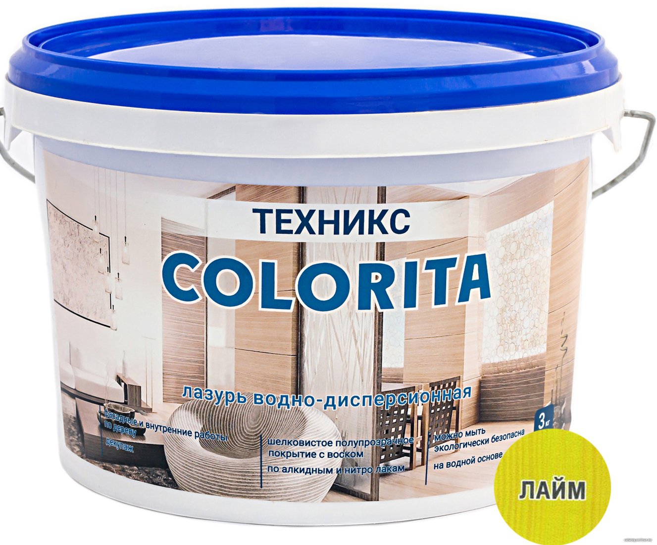 Лазурь Техникс Colorita ВД-АК-1 3 кг (лайм)