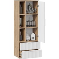 Шкаф-пенал Трия Хилтон исп.2 (дуб крафт золотой/белый матовый)