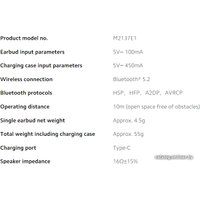 Наушники Xiaomi Redmi Buds 4 M2137E1 (нежно-голубой, международная версия)