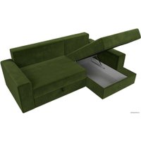 Угловой диван Mebelico Майами 15 114901 (правый, микровельвет, зеленый)