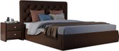 Женева тип A с ПМ 160x200 Teos Dark Brown/пуговицы