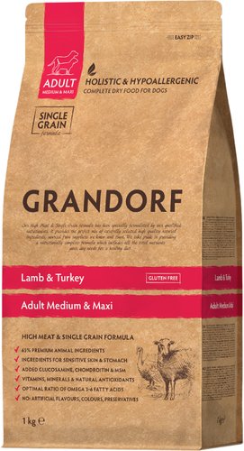 Grandorf Adult Medium & Maxi Lamb & Turkey (с ягненком и индейкой) 1 кг
