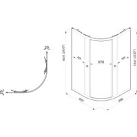 Душевой уголок Saniteco SNT-801 90х90 без поддона (черный/прозрачное стекло)