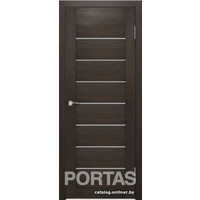 Межкомнатная дверь Portas S21 70x200 (орех шоколад, стекло мателюкс матовое)