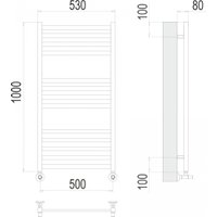 Полотенцесушитель TERMINUS Грета П13 500x1000 (хром)