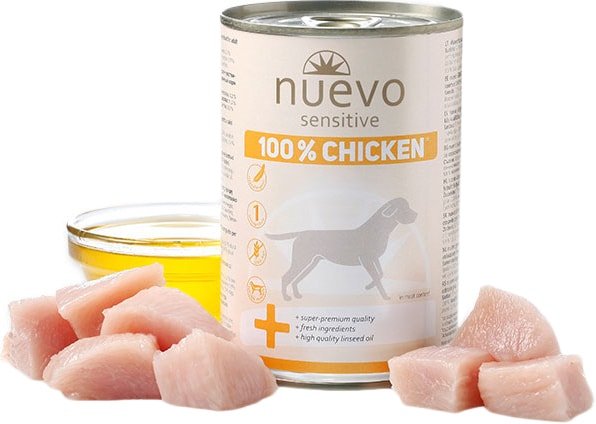 

Консервированный корм для собак Nuevo Sensitive 100% Chicken 400 г