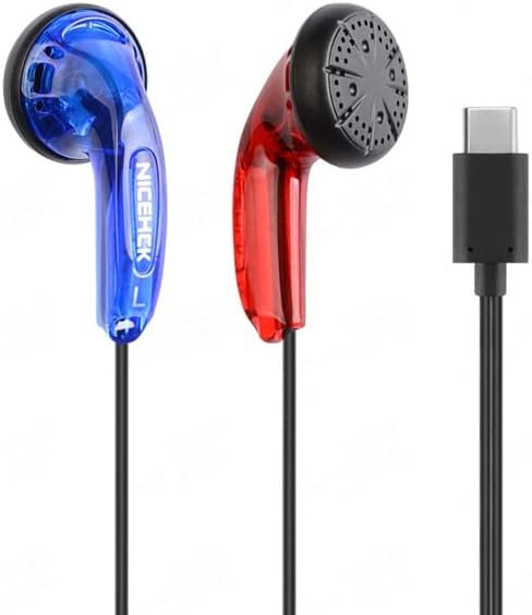 Наушники NICEHCK Traceless USB Type C (без микрофона, синий/красный)