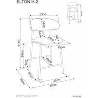 Стул Signal Elton H-2 (Noelle 30 бежевый/орех)