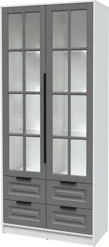 

Шкаф-витрина Интерлиния Концепт КТ-ШВ2 с подсветкой Деко (белый платинум/дуб серый)