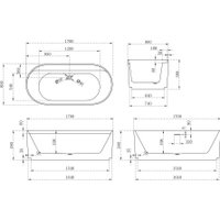 Ванна Abber AB9444MW (белый матовый)