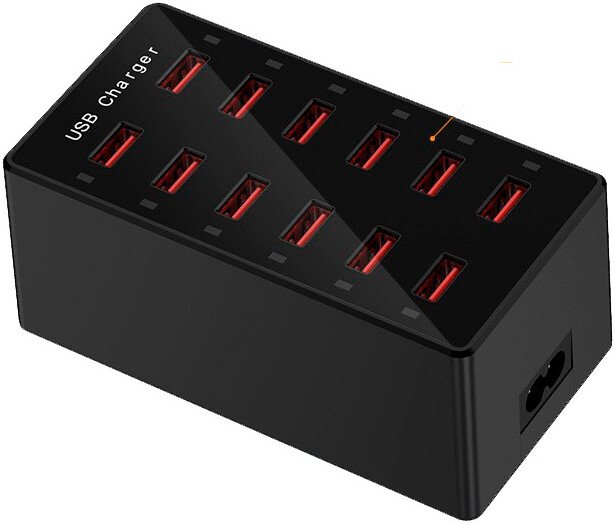 

Сетевое зарядное USBTOP 1012P 559442 (черный)