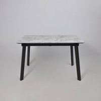 Кухонный стол Lepremo AV 1209 HPL+МДФ раздвижной 1200-1600x800 (виктори натуральный/черный)