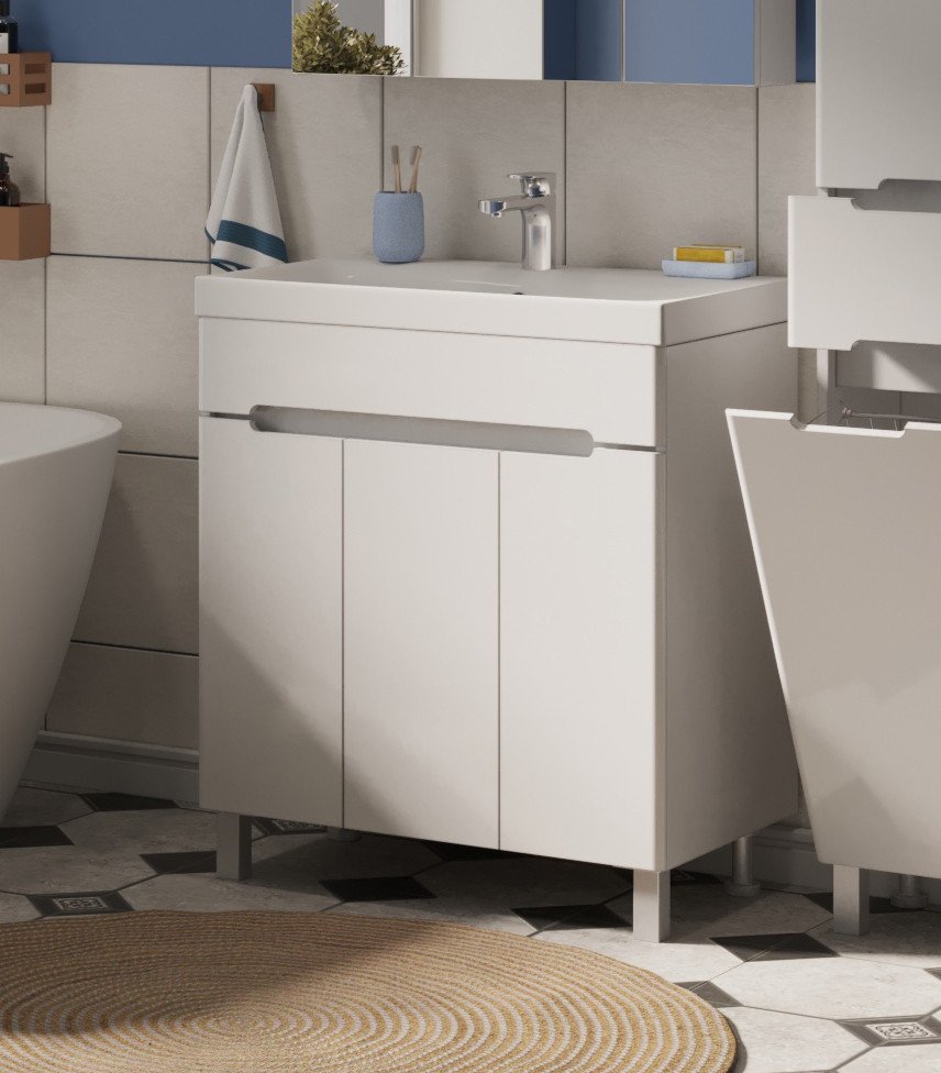 

Runo Тумба под умывальник Парма 75 3 двери (напольная)