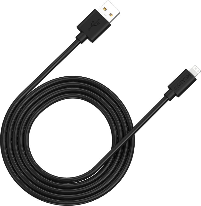 

Кабель Canyon MFI-12 CNS-MFIC12B USB Type-A - Lightning (2 м, черный)