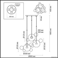 Подвесная люстра Odeon Light Bubbles 4802/36LA