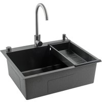 Кухонная мойка Futur FK 6050 Eco Embossing Pop-up Mixer plus (Black Nano)