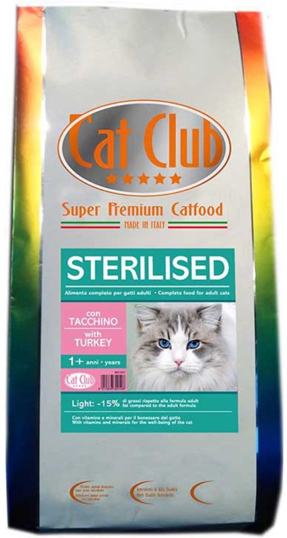 

Сухой корм для кошек Cat Club для стерилизованных с индейкой 1.5 кг