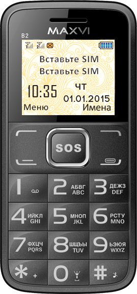 

Кнопочный телефон Maxvi B2 Black