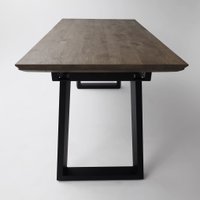 Кухонный стол ОКА Сангай 136-196x80x80 (дуб галифакс/черный)