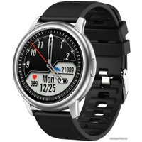 Умные часы Lemfo LF28 (серебристый/силиконовый браслет)