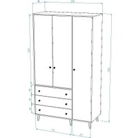 Шкаф распашной Премиум Рико 1200 (белый/дуб сонома) в Гродно