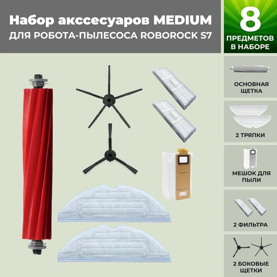 

Набор аксессуаров USBTOP для Roborock S7 (черные боковые щетки) 558477